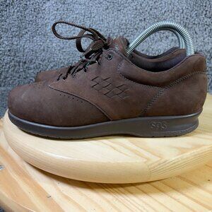 SAS Free Time Walking Shoe Womens Size 7.5 Brown Suede Orthopedic Made in USA